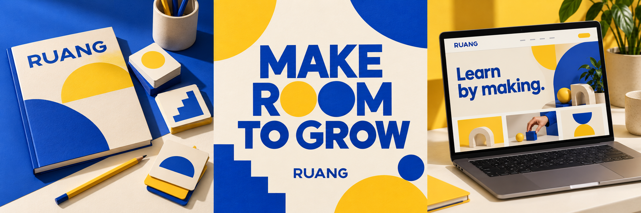 Contoh konsep materi kelas untuk brand fiktif RUANG Learning